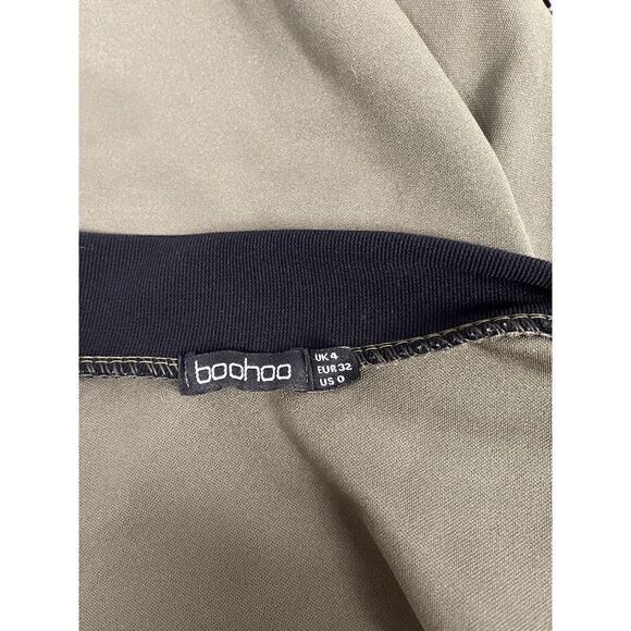 boohoo Women's Long Sleeve Zip up Casual Bomber Jacket Olive Green Size 4 - Picture 5 of 5